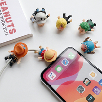 Huawei data cable protective cover cute Android vivo universal Apple phone charger cable bite cartoon male