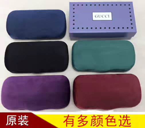 Original Gucci Sunglasses Case Gg High-End Velvet Anti-Pressure Myopia Flat Lens Sunglasses Case Little Bee Eyewear Accessories