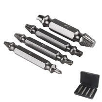 4-piece set of double-headed screw extractor Broken screw remover Tap slip wire sub-slip tooth drill bit removal tool