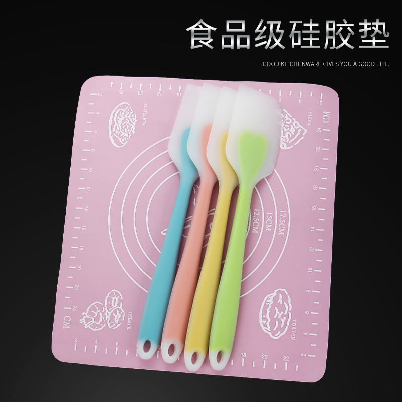 Zhanyi high temperature resistant one-piece silicone scraper baking cream scraper spatula cake shovel stirring tool set