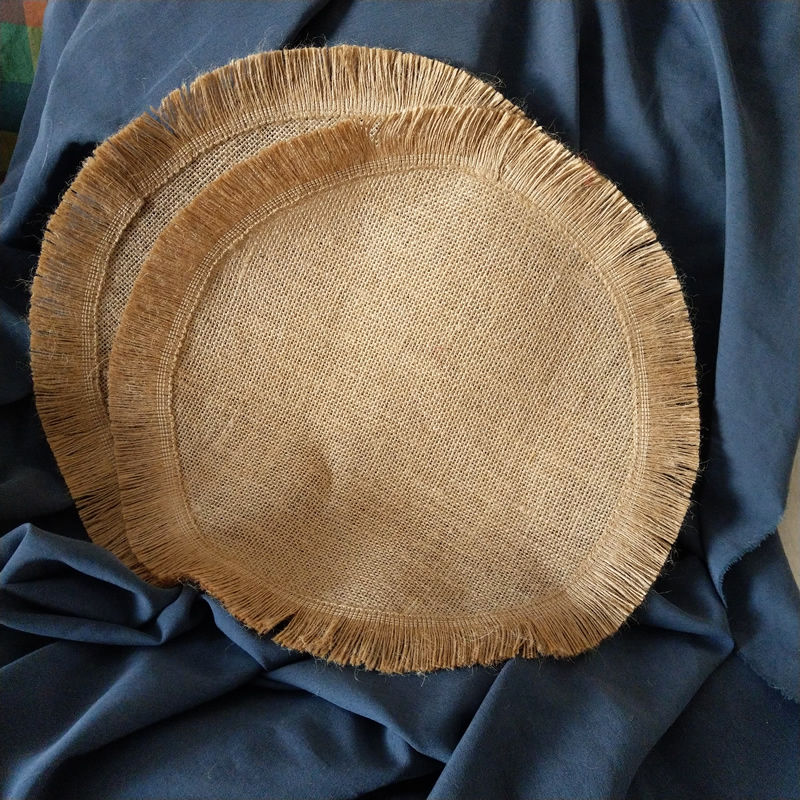 Natural primary jute cushion Fluid round meal pad Take background meal props