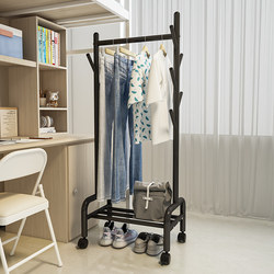 Dormitory Floor-Standing Clothes Rack, Space-Saving Storage Rack for Clothes and Hats, Behind-The-Door Household Corner Trendy Clothes Drying Rack