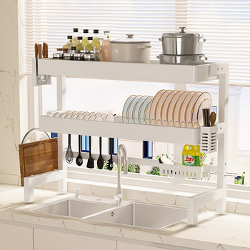 Kitchen sink drain rack multi-function bowl rack storage