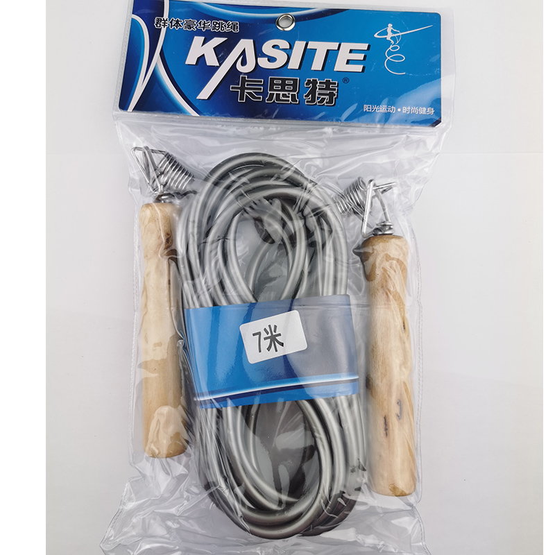 Caste 7 m long collective rope jump rope wood handle jump rope students jump long rope random color