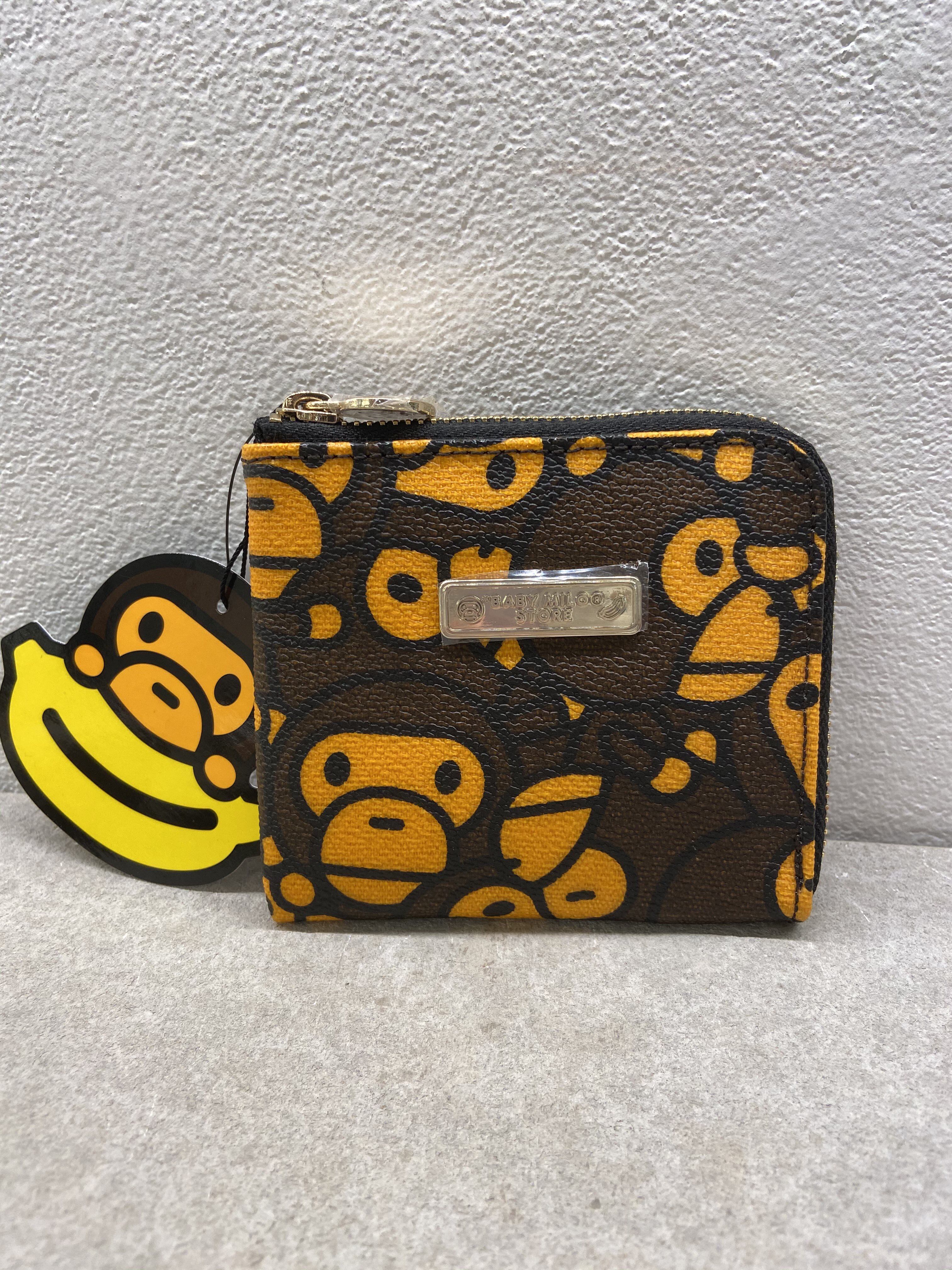 it Bape baby milo full print monkey PU leather small number wallet 04760157 continental spot