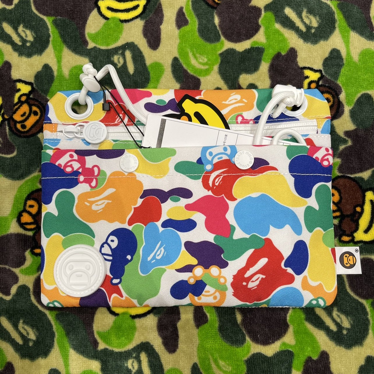 it BAPE BABY MILO 20 autumn winter grid splicing inclined satchel 4001XXF-Taobao