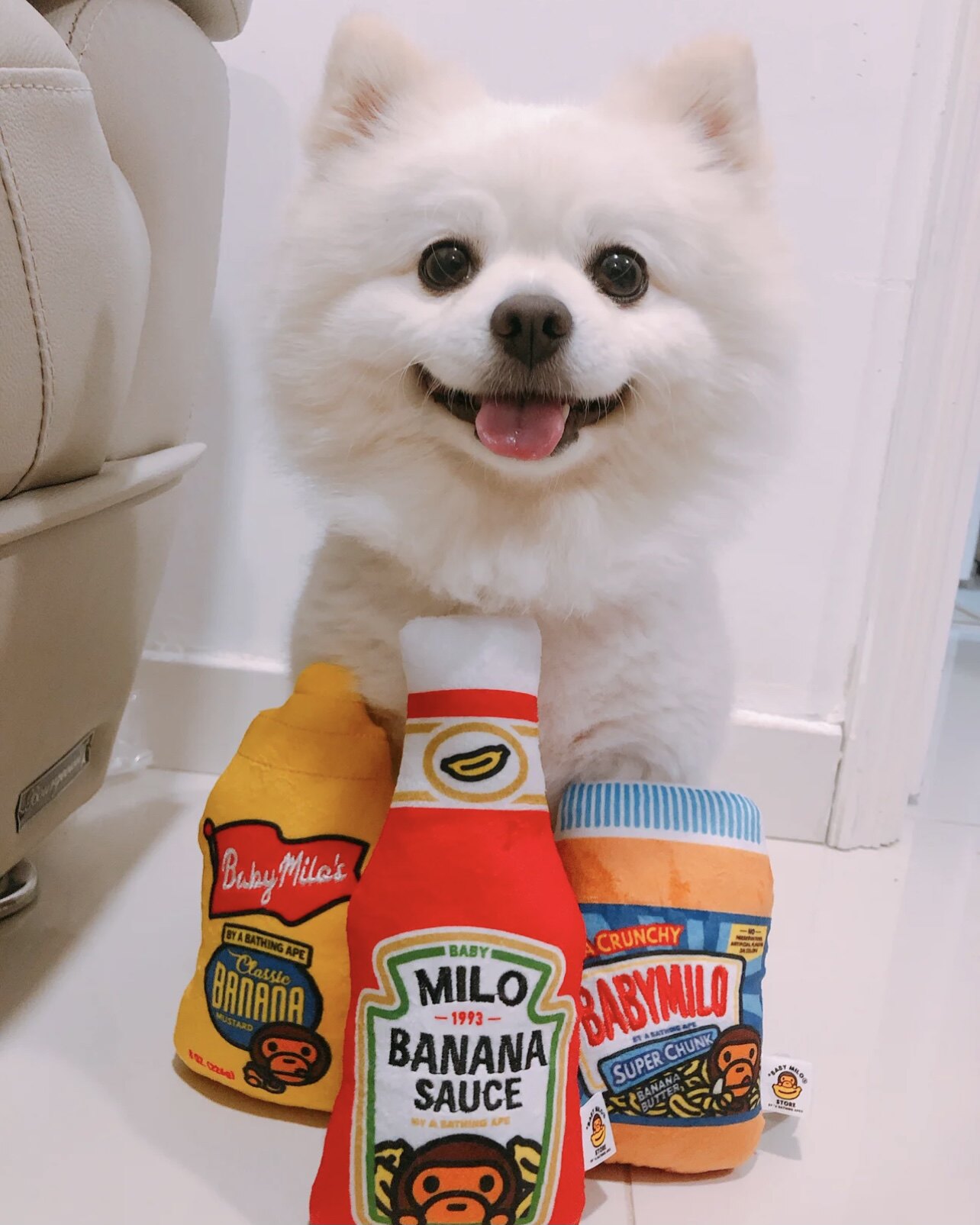 it Bape baby milo pet plush toy pressing can sound 0409818D