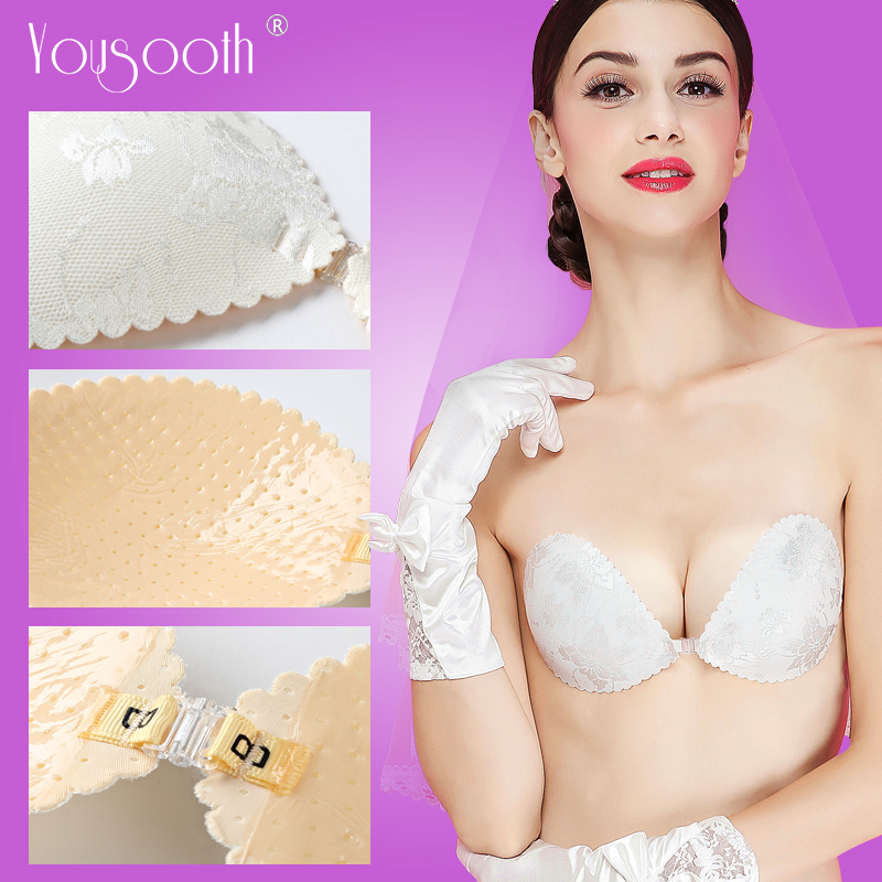 YOUSOOTH dán ngực áo cưới tập hợp ren silicone trắng thoáng khí trên núm vú cô dâu nubra vô hình đồ lót nữ
