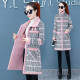 Plaid thickened velvet mid-length cotton coat for women 2020 winter new imitation lamb wool popular woolen coat