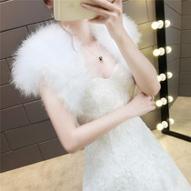 Wedding fur shawl White autumn winter 2021 new wedding bridesmaids plus size shawl thick warm shoulder cloak