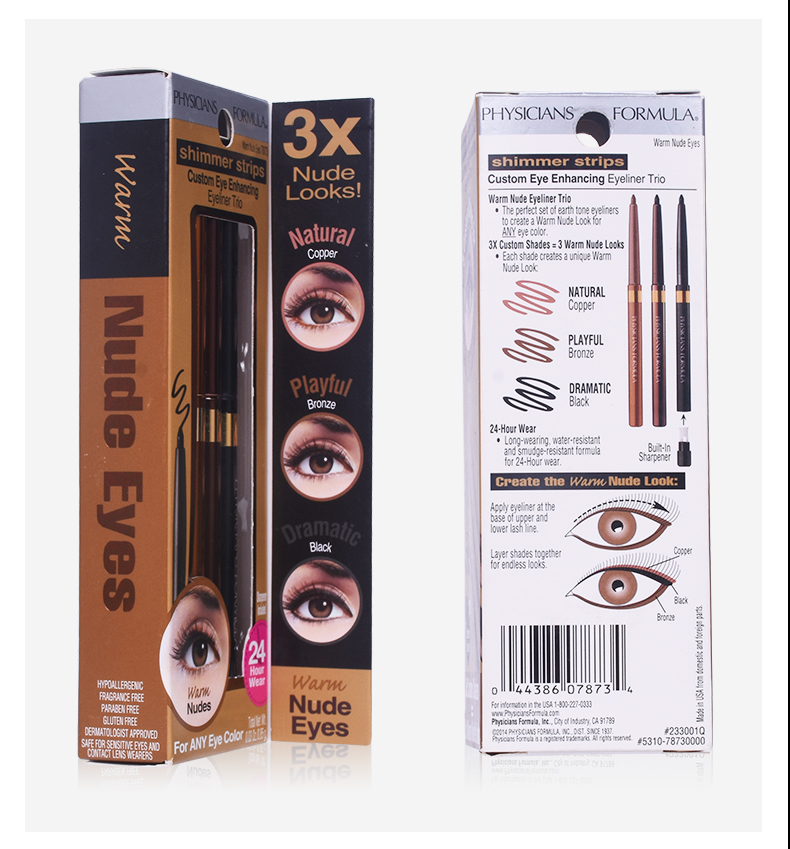 Bác sĩ công thức pf tricolor eyeliner bền không thấm nước không nở nâu đen người mới bắt đầu bút kẻ mắt bị khô