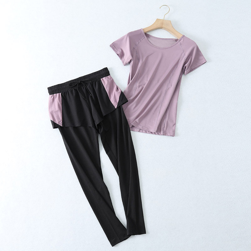 Foreign Trade Outlet Tail Single Women Loaded High-end Withdrawal Cabinet Speed Dry Yoga Service Morning Run Fitness Breathable Sports Suit Women Summer