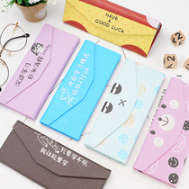 Glasses case Cute triangle folding mirror box Big cartoon ins girl portable anti-pressure boys creative Korean students