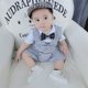 Baby jumpsuit spring autumn winter short-sleeved gentleman's suit full month 100-day baby clothes one-year-old dress men's winter clothing