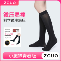 South Korea Zauo Calf Socks Halftime Socks Female Spring Autumn Thin style Fall Lean Pressure Black White Wind Academy legs