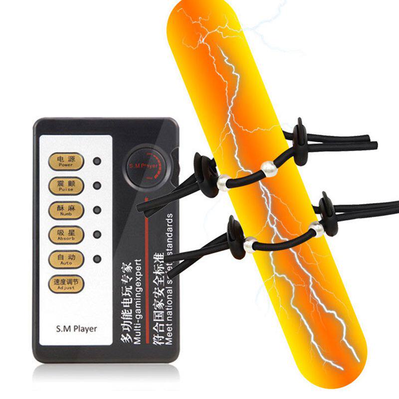 Electric shock masturer orgasm SM penalty for alternative sex adult supplies passion tool for male penis ring