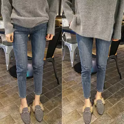 Jeans women's spring and autumn 2021 New Korean version of thin waist tight feet eight points Black nine points pencil pants