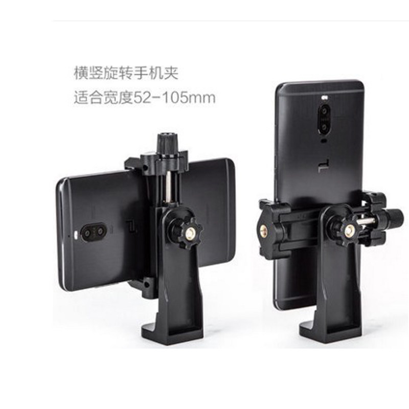 Mobile phone clip tripod flat tripod head switching seat selfie-rod fixed clip mobile phone holder live mobile phone holder