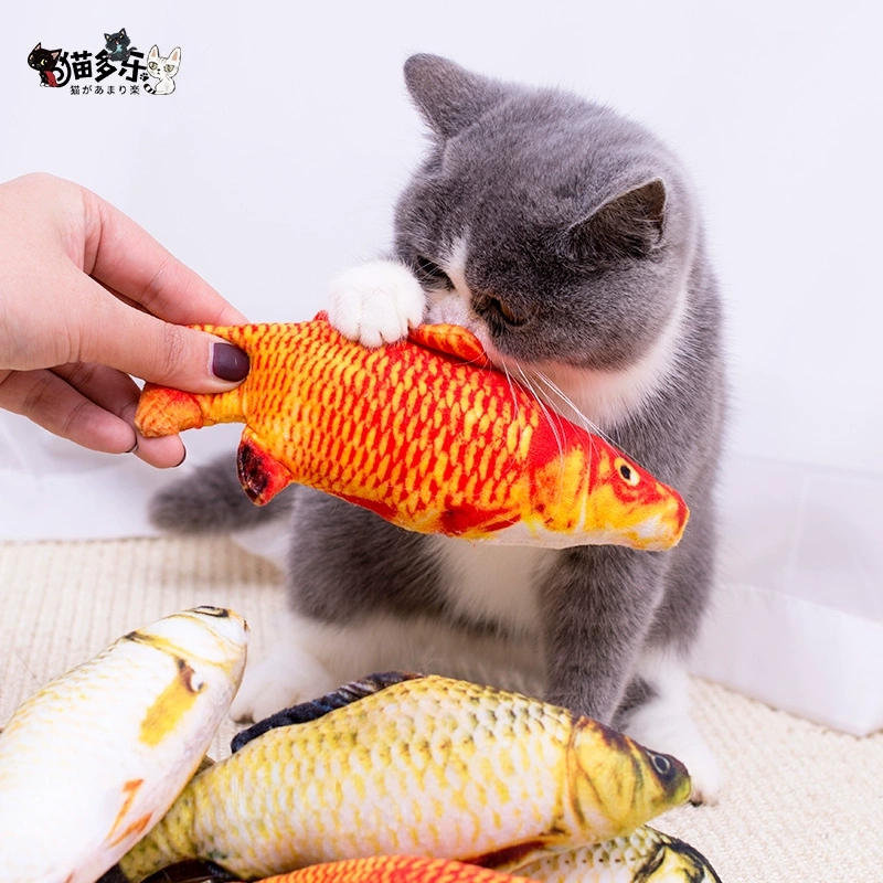 Mèo đồ chơi catnip cá trêu mèo dính mèo đồ chơi tự hi trêu mèo mô phỏng cá đồ chơi mèo gối trêu mèo - Mèo / Chó Đồ chơi