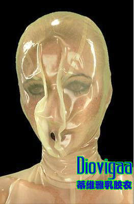 Latex suffocation mask transparent eye-sealing latex headgear mask supports custom modification