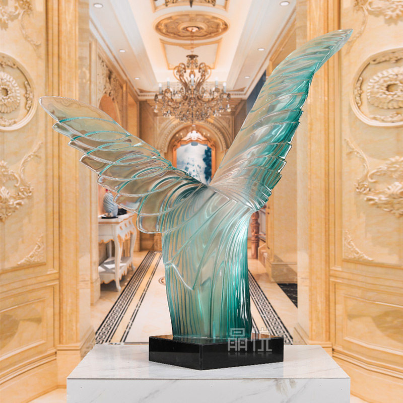 Wings Layer Laminated Artwork Pendulum BLESSING BIRTHDAY HOTEL DOOR HALL LIVING-ROOM SAMPLE BOARD ROOM BLUE GREEN SOFT DRESS SCULPTURE