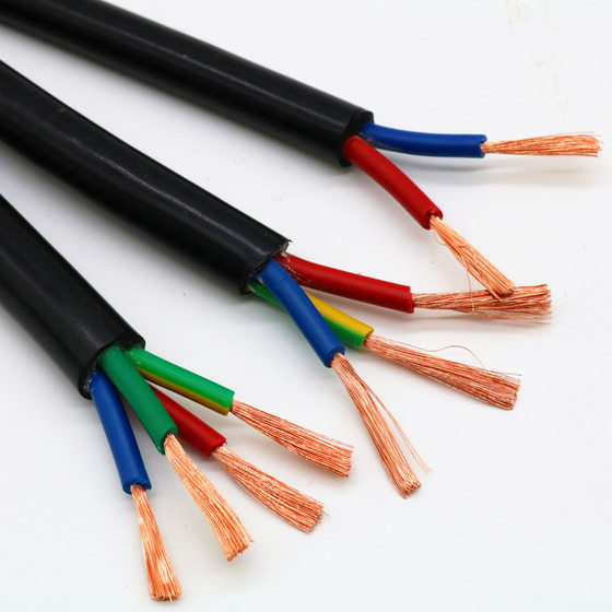 Copper core RVV power cord 2 core 3 core 1.52.5146 square soft core sheathed cable waterproof outdoor cable