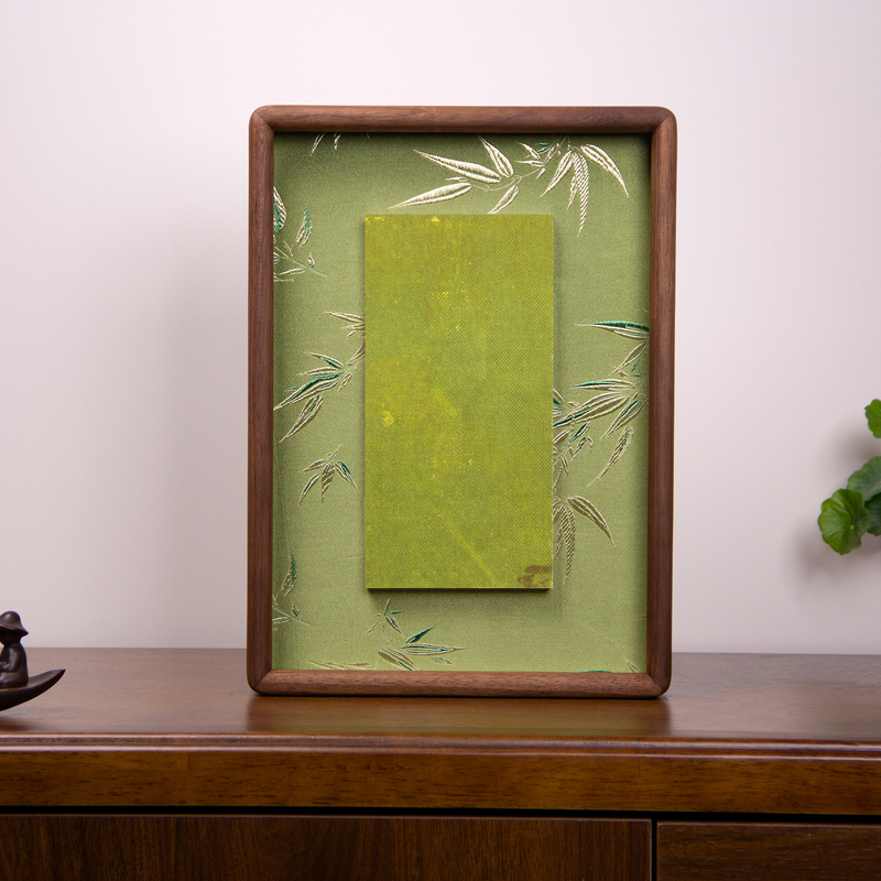 North American Black Walnut Hollow 1.5cm Solid Wood Frame Song Brocade Texture Ink Bamboo Xuan Paper Self-Writing A4A3 Blank Frame