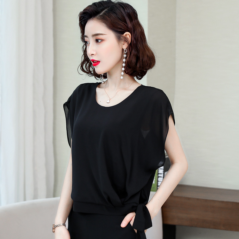 Thời trang áo sơ mi voan tay áo ngắn nữ 2020 mùa hè mới thường thiết lập loose-fitting mặc hàng đầu thiết kế cảm giác nữ thần fan hâm mộ của phụ nữ