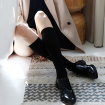 Plain womens socks middle tube calf socks thin legs Japanese cotton socks breathable dark gray JK wind socks solid color spring and autumn summer