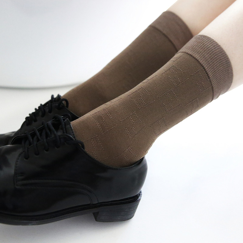 New letter retro textured with long cartridge bubbles Sox jacquard knit full print fashion high-end small crowdsourced pure cotton