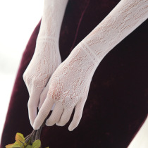 Japanese sunscreen anti-UV driving gloves thin seamless integrated sun-proof UV riding super long arm sleeve bride