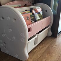 Childrens toy storage rack Childrens floor simple picture book rack Childrens home cartoon bookshelf Baby plastic bookcase