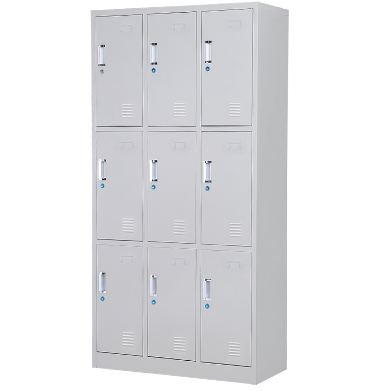 Yongge nine-door dressing cabinet Multi-door cabinet Bowl and plate cabinet Shoe cabinet School bag cabinet Storage cabinet Iron cabinet Staff cabinet Iron cabinet