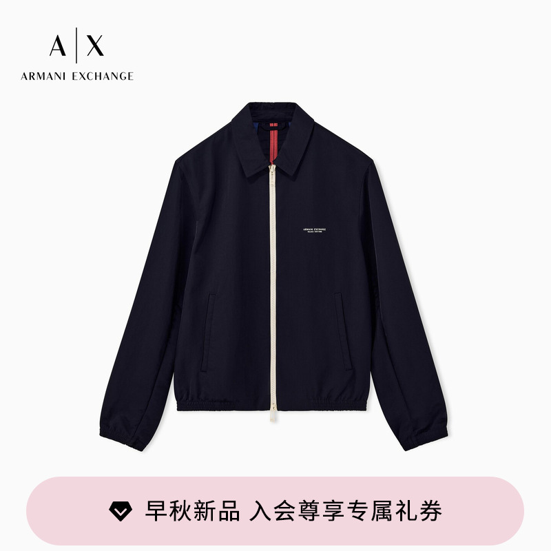 Armani Exchange/Armani 26 New Autumn and Winter Men's Lapel Zipper Printed Casual Jacket