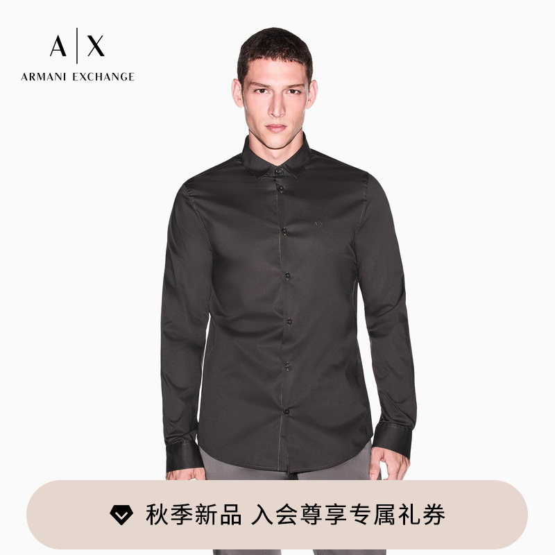 Armani Exchange/Armani Autumn and Winter Men's Long-Sleeved Embroidered Business Casual Work Clothing Shirt Top Armani Exchange/Armani Autumn and Winter Men's Long-Sleeved Embroidered Business Casual Work Clothing Shirt Top