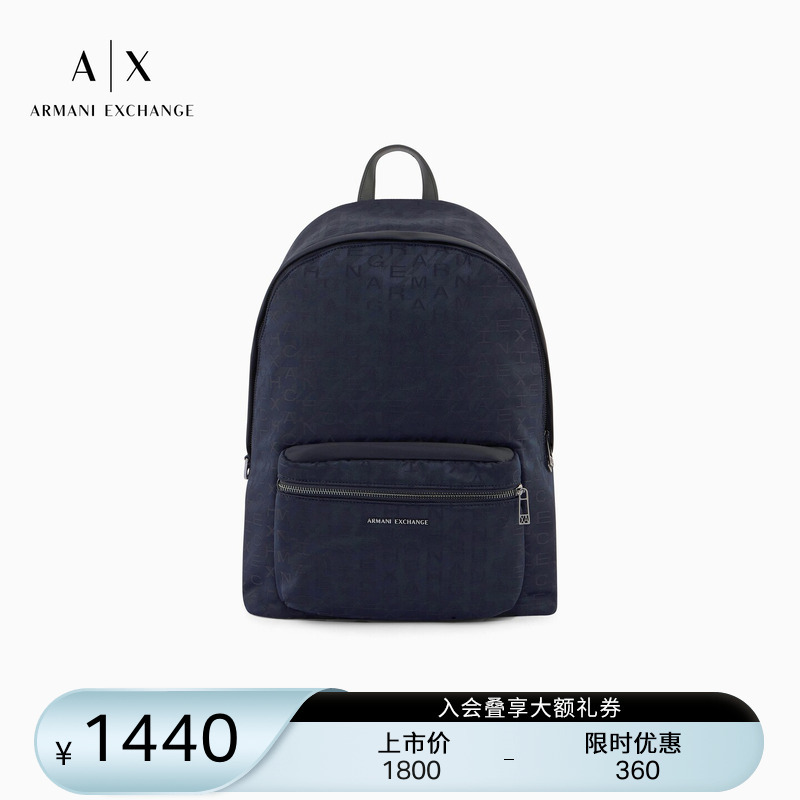 Armani Exchange/Armani's New Spring and Summer Men's Zippered Full-Print Casual Work Clothing Portable Backpack