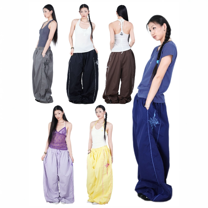 Suans Original Custom-Made Cross-Stitch Quick-Dry Pants with Vertical Stripe Design, Loose and Lightweight Sports Casual Sweatpants Suans Original Custom-Made Cross-Stitch Quick-Dry Pants with Vertical Stripe Design, Loose and Lightweight Sports Casual Sweatpants