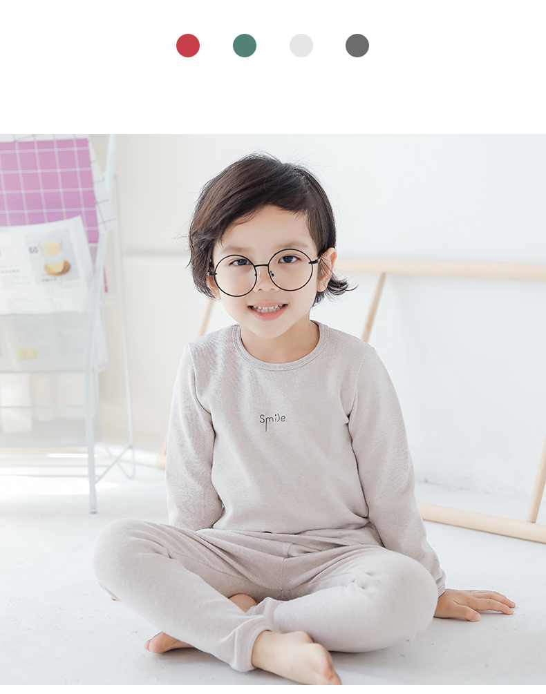 Little rùa đen bé trai đồ lót dày phù hợp với mùa thu và mùa đông mới quần áo mùa thu ấm áp đồ ngủ cotton nhiệt quần lót bé trai