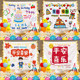 Little Red Book ins same paragraph birthday decoration children boys and girls happy balloon party scene layout background