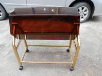 Coffee hand lottery box Brown lottery box translucent acrylic rolling lottery box Golden steel frame