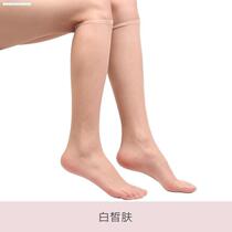 Crystal silk mid-calf stockings for women glass silk thin flesh-colored calf socks half-toe transparent invisible 2 pairs