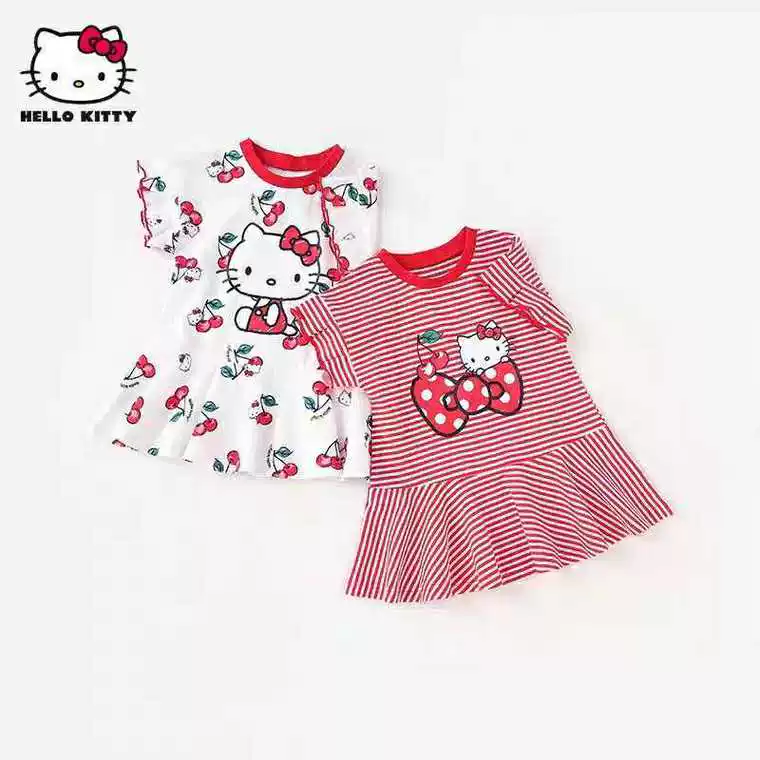 Hello kitty, платье с коротким рукавом, летняя одежда, 2020