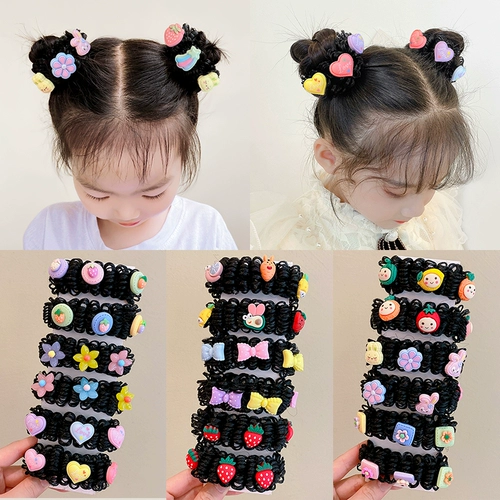 Детский мультяшный эластичный парик, заколка для волос для принцессы, детская резинка для волос, аксессуар для волос