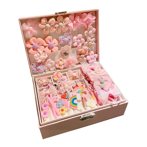 Розовый детский аксессуар для волос, подарочная коробка, комплект, наряд маленькой принцессы, шпильки для волос, в корейском стиле, подарок на день рождения