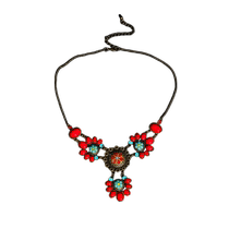 Ethnic style necklace for children exotic style clavicle chain retro Hanfu hair accessories Dai girls colorful beaded forehead chain