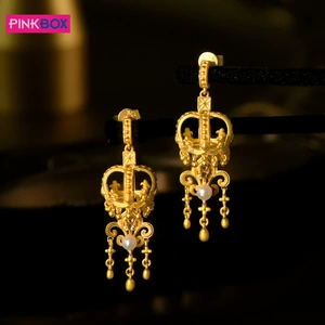 PINKBOX/娉饰珠宝 Золотые серьги, инкрустация камня из жемчуга с кисточками