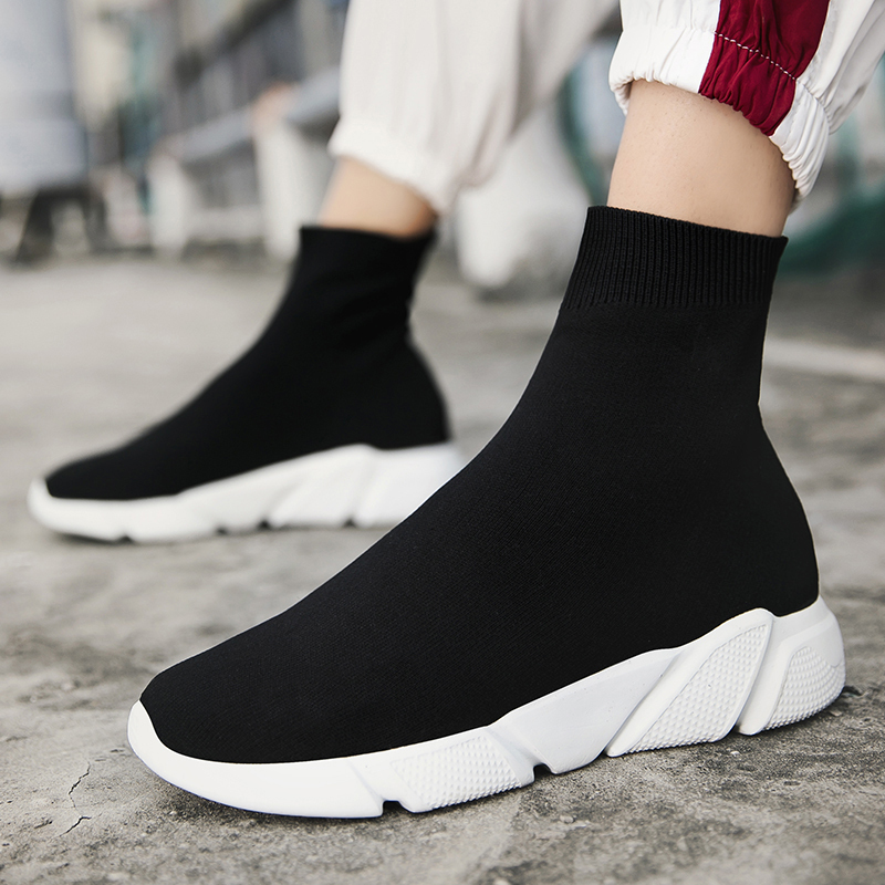 2025 New Spring Breathable High-Top Sock Shoes Sports Elastic Casual Couple Socks Trendy Shoes Knitted Men's Shoes Canvas 2025 New Spring Breathable High-Top Sock Shoes Sports Elastic Casual Couple Socks Trendy Shoes Knitted Men's Shoes Canvas