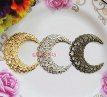 Special Price Ancient Wind Palace Floral Hairpin DIY Ornament Accessories Material 42mm Gold Bronze White K Color Crescent Flower Flakes