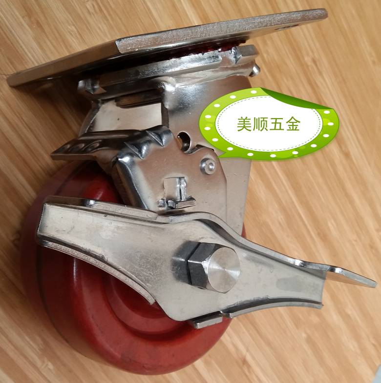 New 4 inch heavy duty high quality 304 stainless steel high temperature baking wheel glass fiber brake caster universal wheel
