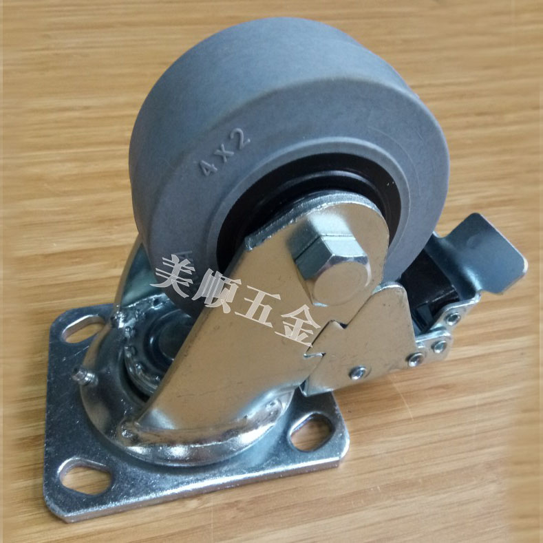 New product new special offer Meishun 3 series 4 inch heavy-duty silent conductive caster anti-static wear-resistant brake caster